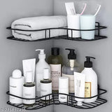 1 Pc Metal Corner Rack for Bathroom & Kitchen – Wall Mount Shelf Organizer with 2 Drill Screws