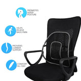 1-Piece Lumbar Back Support | Mesh Cushion Backrest with Massage Beads for Office, Home & Car Seat