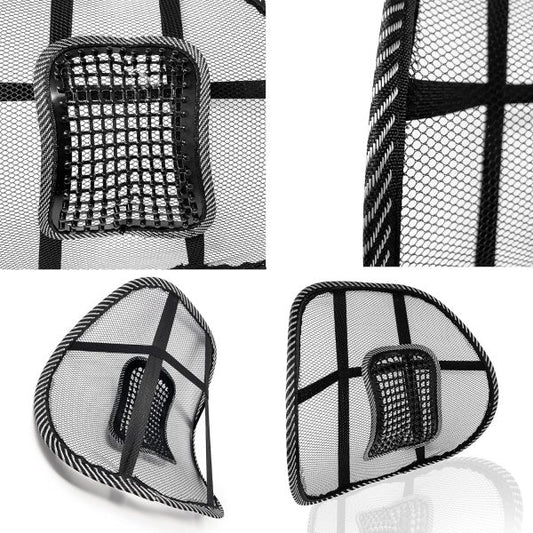 1-Piece Lumbar Back Support | Mesh Cushion Backrest with Massage Beads for Office, Home & Car Seat