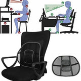 1-Piece Lumbar Back Support | Mesh Cushion Backrest with Massage Beads for Office, Home & Car Seat