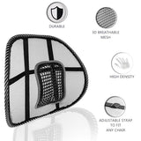 1-Piece Lumbar Back Support | Mesh Cushion Backrest with Massage Beads for Office, Home & Car Seat