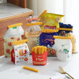 12pcs French Fry Bag Sealer Clips with Fridge Magnet Holder – Snack Sealing Clamp Set