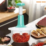 Manual Hand Push Chopper | 1.5L Multi-Functional Vegetable & Meat Grinder, Grater, Chopper