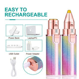 2-in-1 Rechargeable Electric Facial Hair Remover | Multi-Color with USB Charging & Cleaning Brush