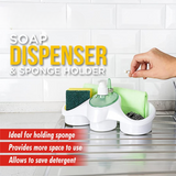 3-in-1 Soap Dispenser and Sponge Holder Liquid Dispenser for Kitchen and Washroom