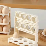 3-Layer Folding Egg Tray | 24-Grid Foldable Egg Storage Rack Holder