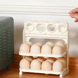 3-Layer Folding Egg Tray | 24-Grid Foldable Egg Storage Rack Holder