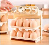 3-Layer Folding Egg Tray | 24-Grid Foldable Egg Storage Rack Holder