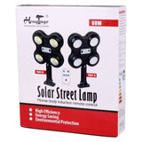 4-Head Wide Angle Outdoor Solar Street Light – Motion Sensor, IP65 Waterproof