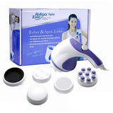 4-in-1 Relax & Spin Tone Vibration Electric Body Massager with Interchangeable Heads