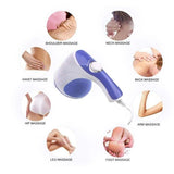 4-in-1 Relax & Spin Tone Vibration Electric Body Massager with Interchangeable Heads