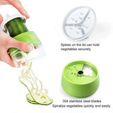 4in1 Vegetable Spiral Cutter – BPA-Free ABS Plastic & 304 Stainless Steel Blades