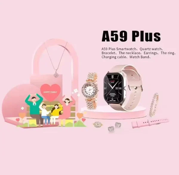 A59 Plus Ladies Smart Watch | 2.02” Gig Screen Smartwatch – New Arrival (Random Color)