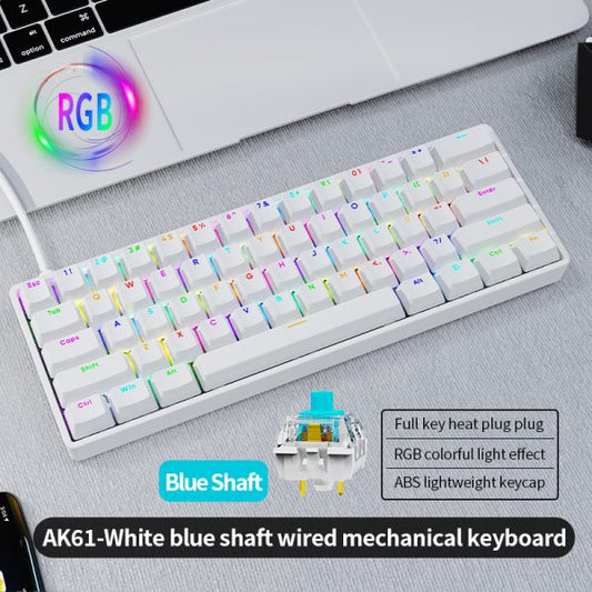 AK61 Wired Mechanical Gaming Keyboard – RGB Backlit, Sleek & Durable Design