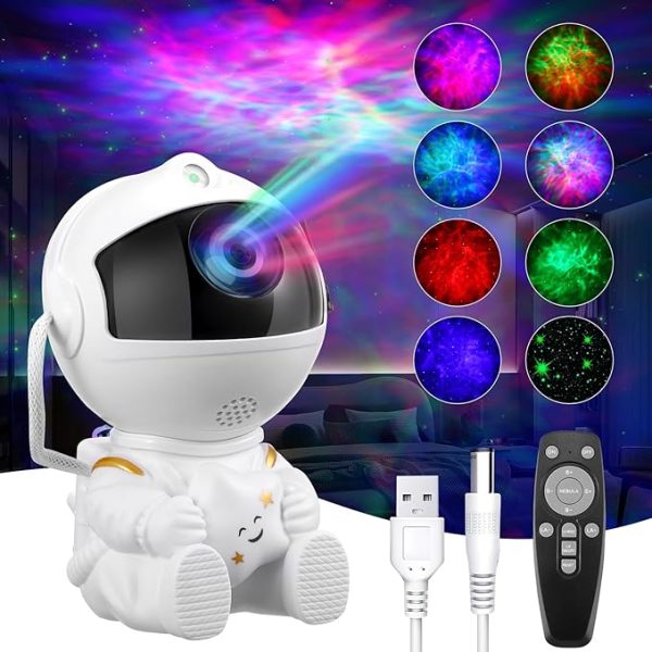 Astronaut Galaxy Projector Lamp – LED Night Light for Bedroom Decoration