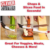 Clever Cutter 2-in-1 Knife & Cutting Board | Stainless Steel Utility Cutter for Smart Chopping