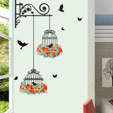 3D Bird Cage Self-Adhesive Wall Sticker | DIY Waterproof PVC Wallpaper (70 x 25cm) for Home Decor