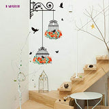 3D Bird Cage Self-Adhesive Wall Sticker | DIY Waterproof PVC Wallpaper (70 x 25cm) for Home Decor