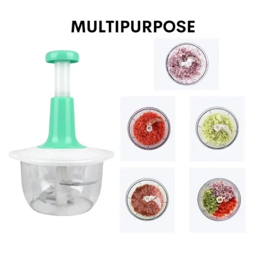 Manual Hand Push Chopper | 1.5L Multi-Functional Vegetable & Meat Grinder, Grater, Chopper