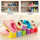 Double Layer Adjustable Shoe Bracket | 2-In-1 Foldable Shoe Rack Space-Saving Organizer (Random Color)