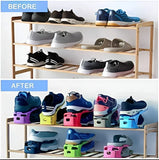 Double Layer Adjustable Shoe Bracket | 2-In-1 Foldable Shoe Rack Space-Saving Organizer (Random Color)