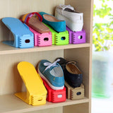 Double Layer Adjustable Shoe Bracket | 2-In-1 Foldable Shoe Rack Space-Saving Organizer (Random Color)