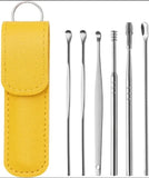 Ear Wax Cleaning Kit - 6 Pcs Ear Pick Tools | Professional Wax Removal Kit with Spring Cleaner Tool (Random Color)