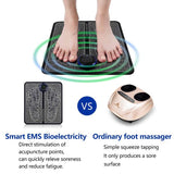 EMS Foot Massager Mat | Electric USB Charging Acupuncture Foot Pad with Smart Display for Blood Circulation & Health Care