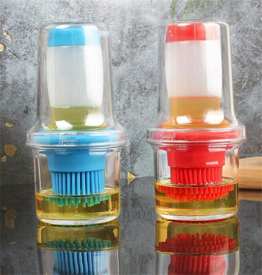 Extruded Silicone Oil Brush Bottle | BBQ & Kitchen Cooking Tool (Random Color)