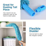 Fan Duster with Flexible Microfiber Head & Telescopic Stainless Steel Handle (Random Color)