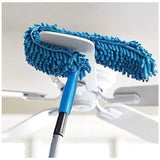 Fan Duster with Flexible Microfiber Head & Telescopic Stainless Steel Handle (Random Color)