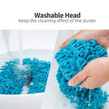 Fan Duster with Flexible Microfiber Head & Telescopic Stainless Steel Handle (Random Color)