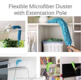 Fan Duster with Flexible Microfiber Head & Telescopic Stainless Steel Handle (Random Color)