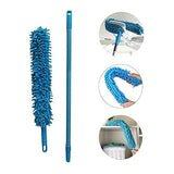 Fan Duster with Flexible Microfiber Head & Telescopic Stainless Steel Handle (Random Color)