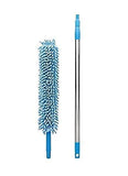 Fan Duster with Flexible Microfiber Head & Telescopic Stainless Steel Handle (Random Color)