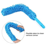 Fan Duster with Flexible Microfiber Head & Telescopic Stainless Steel Handle (Random Color)