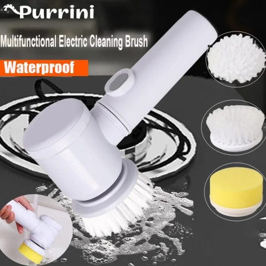 Handheld Electric Cleaning Brush Scrubber | 5-in-1 Multi-Purpose Electric Cleaning Brush