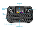 10 Mini Wireless Air Mouse with Touchpad | 7-Color Backlit Bluetooth 2.4GHz Remote Control"