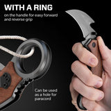 Karambit Knife with Wood Handle | Premium Folding Knife with Curved Claw Blade