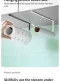 Under Cabinet Kitchen Paper Towel Holder – Space-Saving Roll Rack Organizer (Random Color)