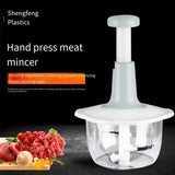 Manual Hand Push Chopper | 1.5L Multi-Functional Vegetable & Meat Grinder, Grater, Chopper