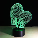 Mesmerizing 3D Love Heart LED Lamp – Perfect for Romantic Ambiance and Unique Décor