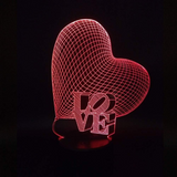 Mesmerizing 3D Love Heart LED Lamp – Perfect for Romantic Ambiance and Unique Décor