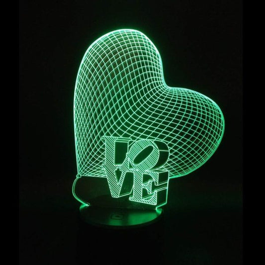 Mesmerizing 3D Love Heart LED Lamp – Perfect for Romantic Ambiance and Unique Décor