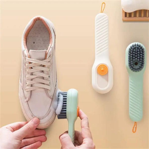 Multi-Purpose Automatic Shoe Cleaning Brush – Soft Bristle, Long Handle, Liquid Cleaning Tool