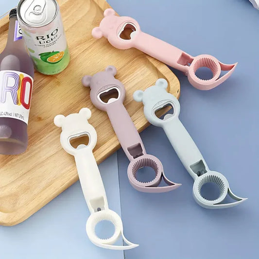 Multifunctional 4 In 1 Bear Bottle Opener – Random Color