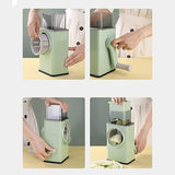 Multifunctional Manual Rotary Vegetable Cutter | 3-in-1 Cheese Grater & Mandoline Slicer with Suction Base