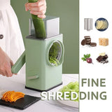 Multifunctional Manual Rotary Vegetable Cutter | 3-in-1 Cheese Grater & Mandoline Slicer with Suction Base