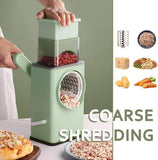 Multifunctional Manual Rotary Vegetable Cutter | 3-in-1 Cheese Grater & Mandoline Slicer with Suction Base