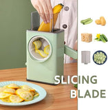 Multifunctional Manual Rotary Vegetable Cutter | 3-in-1 Cheese Grater & Mandoline Slicer with Suction Base